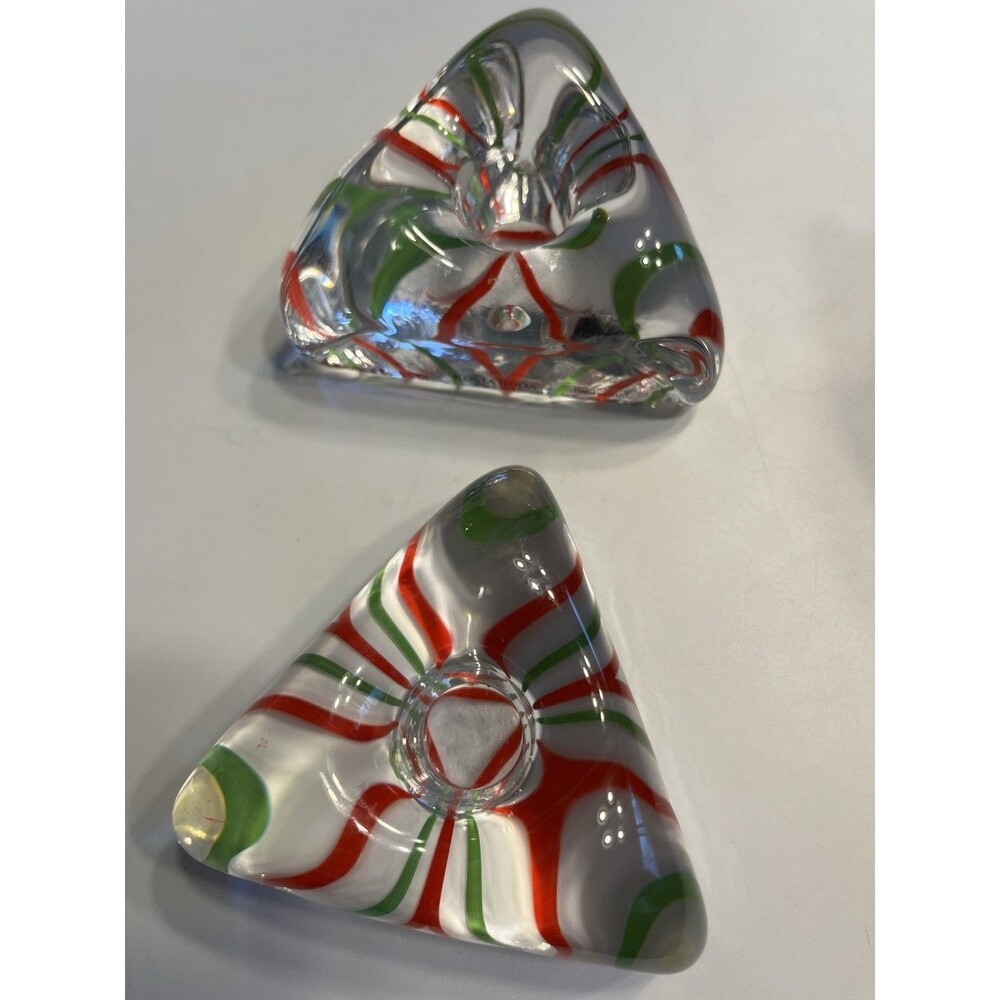 2pc Kosta Boda Piece of Cake Candle Stick Holders Ulrica Hydman-Vallien Signed